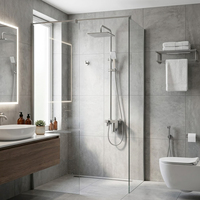 Ensemble de douche mural en acier inoxydable à poignée unique avec barre coulissante, filtre à charbon ACF à 3 fonctions, design moderne