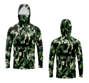 Custom Athletic manga larga con capucha UPF 50 + protección solar impermeable poliéster XL tamaño pesca camisas - Product Image 2