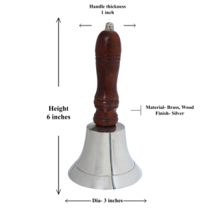 Campana Vintage de 6 pulgadas con estampado personalizado, acabado de latón pulido, calidad, decoración navideña de Halloween, artesanías de Metal con madera - Product Image 6