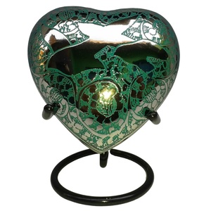 Urnes funéraires en laiton de style américain de haute qualité avec empreintes de pattes or et bleu fini pour les funérailles et le stockage des cendres - Product Image 2