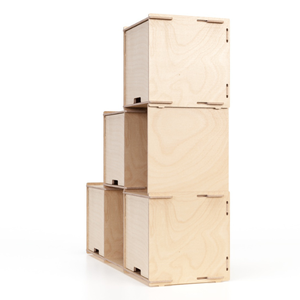 Scaffale modulare autoportante in legno a cubetti 110x120cm a muro ad incastro per libri gioielli uso Garage e ufficio - Product Image 1