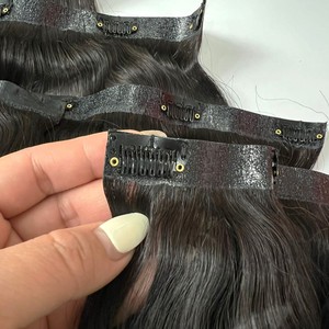 Venta caliente PU Clip-In sin costuras cutícula alineada Natural negro crudo vietnamita extensiones de cabello humano - Product Image 1