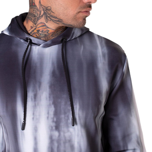 Sweats à capuche courts en coton avec fermeture éclair intégrale et ourlet brut, personnalisés avec des strass, impression numérique directe et sérigraphie sur tissu en molleton doux - Product Image 5