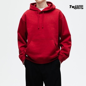 Sweat à capuche rouge personnalisé unisexe en molleton de coton épais, fabricant OEM ODM de sweats à capuche vierges sous marque privée - Product Image 4