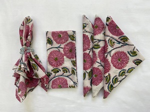 Serviettes en tissu de coton bohème à imprimé floral Block Sun, pour cuisine, table à manger, mariage, fête, cocktail, dîner - Product Image 3