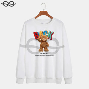 เสื้อสเวตเตอร์คอกลมผ้าคอตตอนเนื้อนุ่มแขนยาวแกรม350ลำลองออกแบบได้ตามต้องการแบบพรีเมียม - Product Image 2