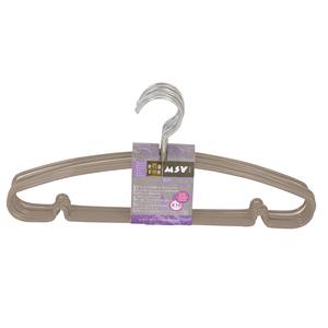 Lot de 10 cintres en métal recouverts de plastique, couleur Taupe - MSV. - Product Image 1