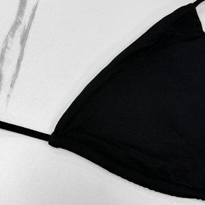 ชุดว่ายน้ำบิกินีเปิดหลังปรับได้สีพื้นสำหรับ2025ใหม่ชุดชายหาดแบบผูกเชือกสุดเซ็กซี่ของผู้หญิง - Product Image 4