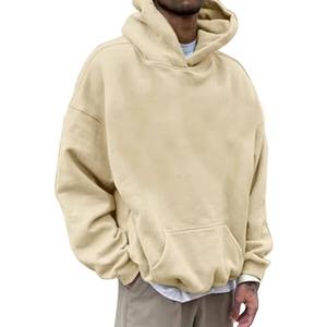 Sudadera con capucha de gran tamaño de peso pesado personalizada de alta calidad para hombre, ropa de calle en blanco, diseño de tela mezclada de algodón, Sudadera con capucha al por mayor ODM OEM - Product Image 1