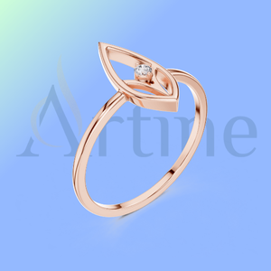 Anillo con inicial de nombre personalizado de 18K en plata u oro - Product Image 1