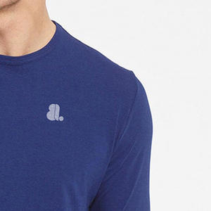 T-shirt à manches longues pour homme, col rond, en coton, logo personnalisé, t-shirt à manches longues pour homme, col rond - Product Image 2