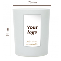Vela Aromática de Lujo Hecha a Mano, Moderna, de 25cl, con Fragancia Personalizada, Logotipo, Cera Mixta, Cilindro de Vidrio Lacado Blanco, Decoración para el Hogar