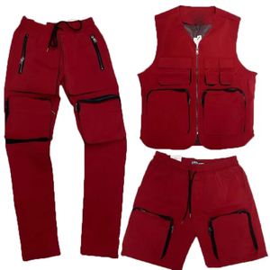 Ensemble deux pièces noir veste et pantalon de style de poche pour homme - Product Image 3