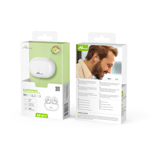 Digitalome EP-077-1 White <b>Wireless</b> <b>Bluetooth</b> Earbuds In-Ear TWS Headphones <b>Microphone</b> Waterproof Features for Mobile Phone - Product Image 3