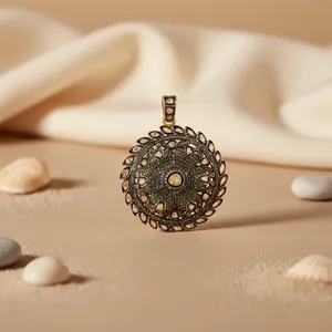 Collar con Colgante de Filigrana Plateada Estilo Vintage, Cadena de Eslabones Chapada en Oro de Moda con Diamantes y Perlas, Regalo de Joyería - Product Image 2