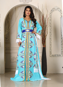 Modern Moroccan Islamic Kaftan for Women Long Floor-Length Beach Dress with Breathyable Long Sleeve ODM <b>Supply</b> - Product Image 4