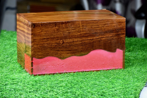 Handmade Rosewood Cremation Urn with Resin Inlay (250 Cubic Inches) Personalized <b>Memorial</b> <b>Box</b> for Ashes - Product Image 2