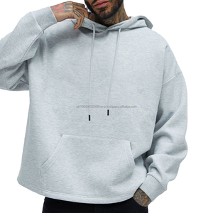 Sweat-shirts à capuche surdimensionnés en coton épais avec ourlet non élastique, en molleton 3D gaufré, sweat-shirts à capuche pour hommes en grande taille, OEM - Product Image 1