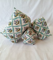 Pochette de maquillage matelassée en coton écologique à motif de fruits, taille moyenne/petite, trousse de toilette de voyage, étui à fermeture éclair