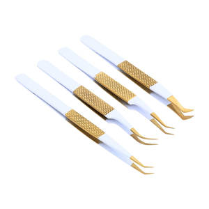 Pince à épiler professionnelle en acier durable, extension de cils noire, nouveau logo personnalisé, poignée en diamant - Product Image 3