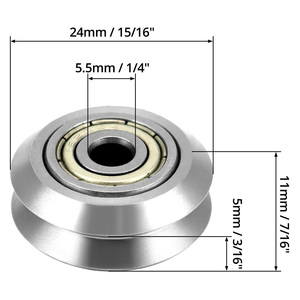 High Quality W Type V Groove Guide <strong>Track</strong> <strong>Roller</strong> Bearings 3D Printer Stainless Steel Pulley Wheel Bearing For Industrial Robots - Product Image 2