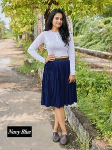 Falda de fiesta de diseñador de crepé pesado para ropa informal de oficina del proveedor indio a precio mayorista - Product Image 6