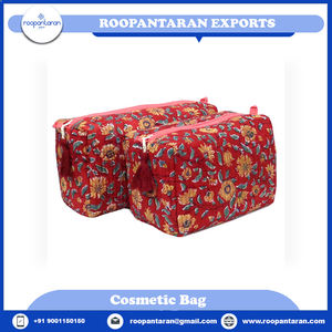 Nouveauté, fabricant indien, boutiques d'usine, trousse de toilette de voyage en coton pur imprimé à la main, en vente au prix de gros - Product Image 4