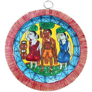 Mukherjee Handicrafts Exquisite Handpainted Aluminium <b>Plate</b> Patachitra Art <b>Wall</b> Hanging 23cm X 23cm - Product Image 6