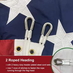 Bandera Americana de Lujo para Exteriores, 3x5 pies, Nailon Resistente, 20x30 pies, Estrellas Bordadas Grandes, Cuerdas para Colgar, Rayas Cosidas con Doble Costura - Product Image 5