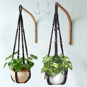 Elegante colgador de plantas de macramé hecho a mano, soporte tejido de algodón, maceta colgante decorativa para sala de estar, dormitorio, Patio - Product Image 1