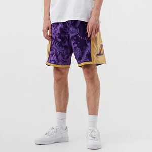 กางเกงขาสั้นบาสเก็ตบอลผ้าโพลีเอสเตอร์ระบายอากาศได้สองชั้นกางเกงขาสั้นตาข่ายสีพื้นแบบแห้งเร็ว100% มาใหม่ - Product Image 5