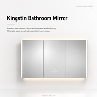 Kingstin Armoire de Toilette Miroir LED Salle de Bain avec Antibuée & Horloge | Meuble Miroir Premium