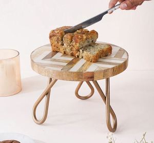 Haute qualité rond bois métal gâteau support vente chaude Dessert support pour mariage fête d'anniversaire Cupcake décoration - Product Image 1