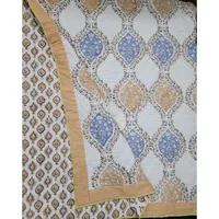 Couette en coton bleu faite à la main, patchwork imprimé, motif brodé, double taille, couverture douce, lavable en machine, literie artisanale
