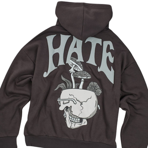 Amour crâne graphique à capuche noir unisexe coton polaire pull Streetwear élégant surdimensionné décontracté chaud hiver mode sweat - Product Image 5