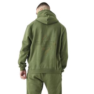 Ensemble de survêtement décontracté pour homme avec logo personnalisé, 100% coton, imprimé à l'écran, surdimensionné, deux pièces, pantalon évasé, veste à capuche, saison hivernale - Product Image 5