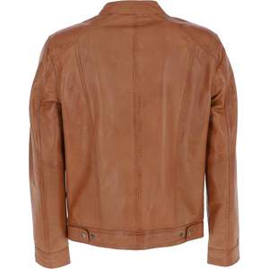 Chaqueta de Cuero Estilo Urbano para Hombre, Chaqueta de Motociclista con Cuello Alto para Motocicleta - Product Image 6