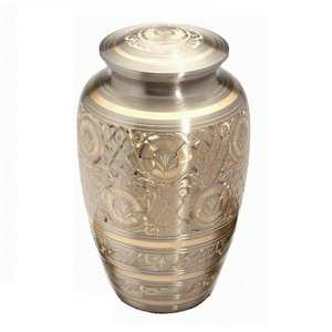 Urnes funéraires pour adultes en laiton de haute qualité avec gravure complète urnes funéraires en métal fini or pour cendres humaines - Product Image 1