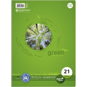 Carnet à blocs Green College 70 G/m² 100% papier recyclé 80 feuilles 100% papier recyclé Green Staufen - Product Image 1