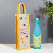 Bolsa de botellas de algodón ecológica de moda, portabotellas reutilizable, Bolsa duradera para compras, regalos de viaje y uso diario - Product Image 4