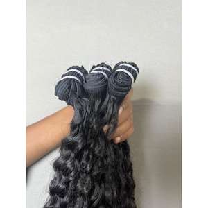 Extensiones de Cabello Virgen Indio Vietnamita de Grado 9A, con Vapor, 36 Pulgadas, Rizado, Crespo, Lacio, Rizos Jerry, 22 Pulgadas de Longitud Estirada - Product Image 4