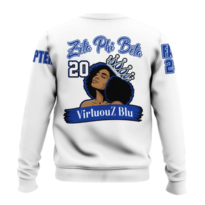 Sweat-shirt à col rond pour femme Zeta Phi Beta Sorority, bleu 1920, lettre grecque brodée sur le devant, personnalisable, écologique - Product Image 2
