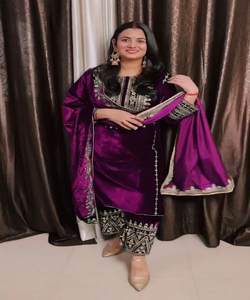 ชุดเดรสผ้าไหมปากีสถานสำหรับผู้หญิงชุดเดรสเข้ารูปลำลองผ้าเดนิมชุดเดรสปาร์ตี้ตอนเย็นดีไซน์แอฟริกัน - Product Image 4