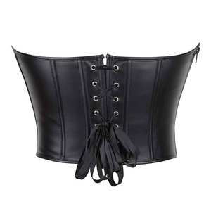 High Quality <b>Women's</b> Leather Corset Breathable Anti-Bacterial Eco-Friendly Seamless Waist <b>Trainer</b> Top Trending <b>Black</b> Body Shaper - Product Image 3