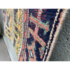 Tapis vintage 2,9x4,6 pi (87x141 cm), tapis turc rouge patchwork - Product Image 3