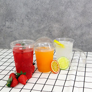 Gobelets en plastique transparent jetables du Vietnam, 16/20/24 oz, 95 mm, avec couvercles, pour café glacé, gobelet en plastique à paroi simple, smoothie, boisson - Product Image 6