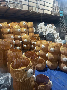 Cesta de almacenamiento de algas marinas de Jacinto de mimbre ecológica hecha a mano, Jacinto artesanal de fabricante vietnamita multifunción rústico - Product Image 6