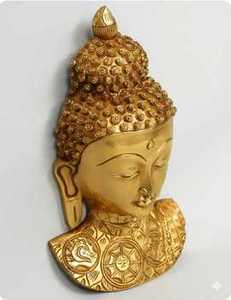 Statue de Bouddha en laiton, fabrication artisanale, sculpture élégante pour la décoration de la maison, du bureau, du bureau, et options de cadeaux attentionnés - Product Image 4