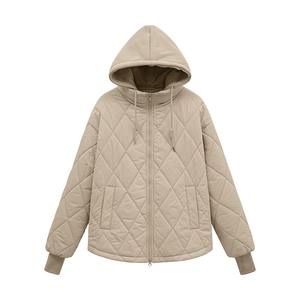 เสื้อแจ็คเก็ตบุนวมตัวสั้นมีฮู้ดสำหรับผู้หญิง, เสื้อบุนวมเนื้อแกะระบายอากาศได้ดีกันน้ำอากาศร้อนใส่สบาย - Product Image 4