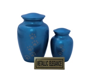 Urne pour animaux de compagnie, cendres, pattes imprimées, taille en métal, personnalisée, vente en gros, fourniture commémorative - Product Image 1